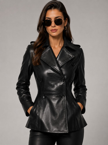 Giacca trench donna nera - , vera