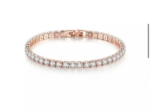 Tennis bracelet 14k rose gold - bracelet,