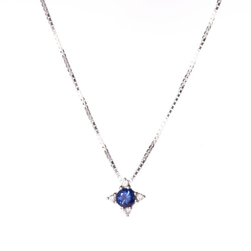 Collana con zaffiro - e, diamanti