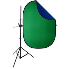 Kit DynaSun Cavalletto Stativo con Braccio Giraffa e Fondale Blu Verde 150x200cm