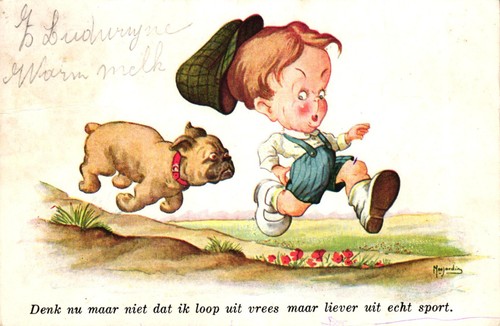 Bambino inseguito dal - , cane