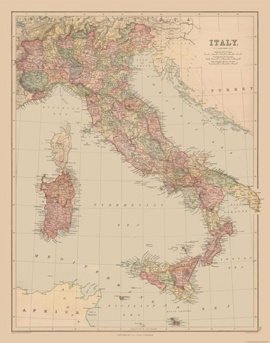 Mappa storica italia nera - mappa,