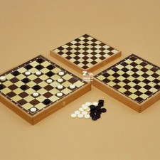 GIOCO DI SOCIETÀ  DAME IN LEGNO CON PEDINE IN LEGNO MISURA TAVOLA 30 x 30 Cm 