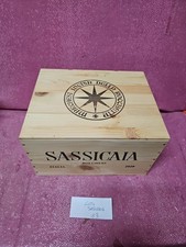 Sassicaia 2020 cassa di legno vuota  da 6 bottiglie con 2 fascette