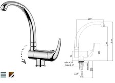 MISCELATORE MONOCOMANDO BOCCA ALTA CUCINA LAVANDERIA PAFFONI NETTUNO DUE ND189