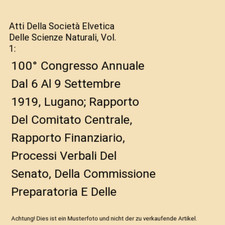 Atti Della Società Elvetica