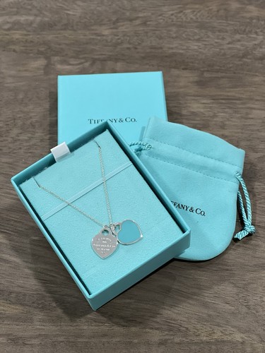 Collana doppio cuore - , blu