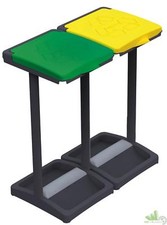 PATTUMIERA PORTASACCHI A 2 COPERCHI RACCOLTA DIFFERENZIATA SPAZZATURA 80-110LT