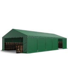 Tendone deposito 6x12 m tenda capanonne PVC 750 N verde scuro rinforzo perimetra