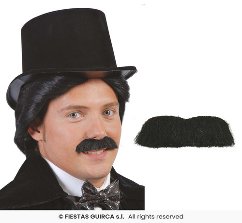 Baffi neri adesivo mustache - neri,