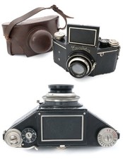 Ihagee Exakta B (type 4.1) black with Zeiss Tessar 7,5cm f2,8 case #458432.