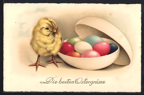 Cartolina pulcini pasqua - pulcini,