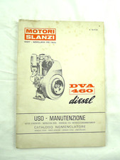 MANUALE  USO VECCHIO  MOTORE SLANZI DVA 460 DIESEL AGRICOLTURA MACCHINA AGRICOLA