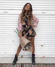 ZARA AW17 Abito Nero A Fiori