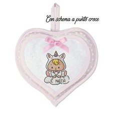 Fiocco nascita a cuore con