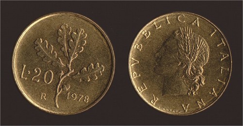 Lire 1978 ramo quercia - di,