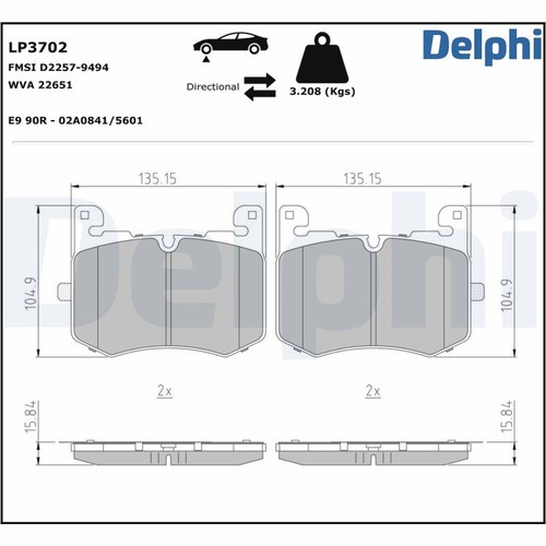Delphi pastiglia freno - pastiglia,