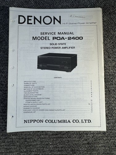 Denon poa 2400 - denon, amplificatore