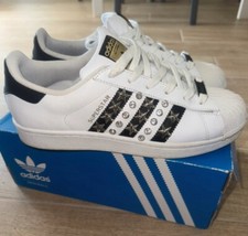 scarpe sneakers donna adidas superstar con borchie by seddy's taglia 39 1/3