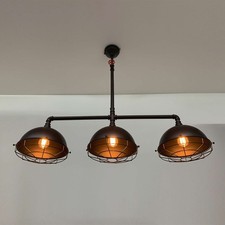 Grande tubo ferro illuminazione steampunk industriale Edison barra soffitto paralume metallo