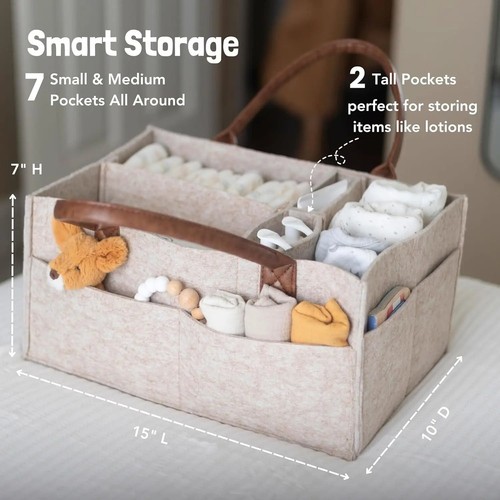 Baby felt storage basket - felt,