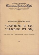 Landini Trattrici  R 50 e DT 50 - Estratto da Uso Manutenzione 1959 Trattore 