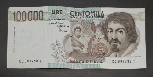100000 lire caravaggio - 100000, 1°