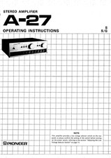 Manuale di istruzioni Operating Instructions per Pioneer A-27 