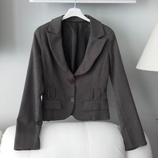 GIACCA BLAZER MARRONE ZARA corta sciancrata PIED DE POULE giacchina beige 