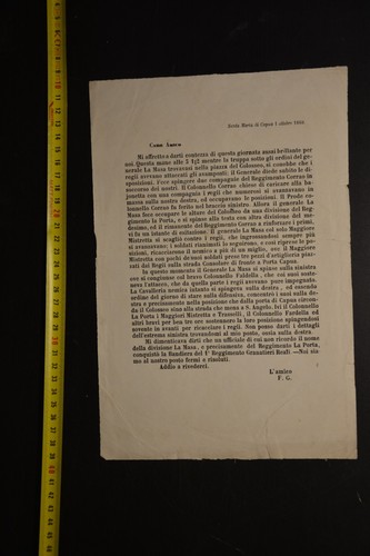 Lettera santa maria capua - santa, di