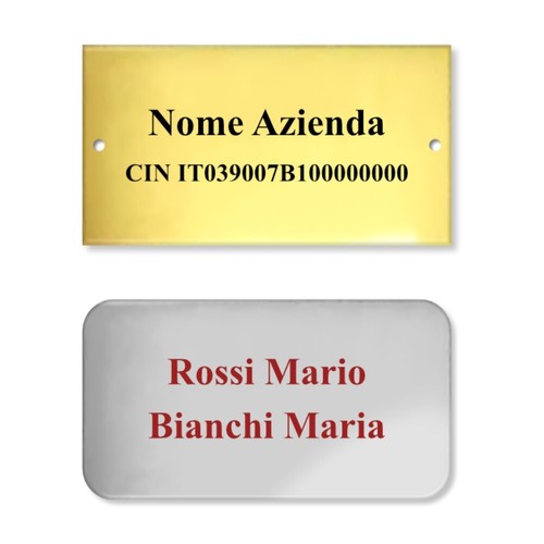 Targhe acrilico personalizzate