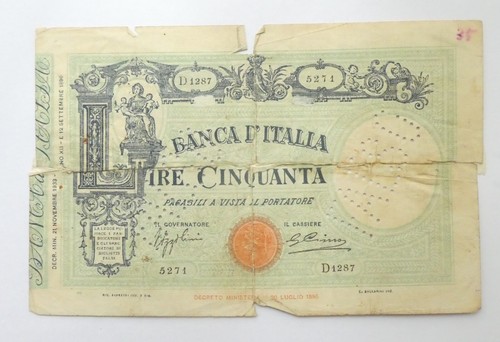 Banconota lire descreto - 50,