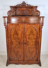 ANTICA CREDENZA con ALZATA epoca '800 BIEDERMEIER Germania LEGNO NOCE RADICA old