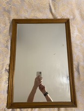 Specchio Vintage Grande Cornice Noce Massello,64,5x44,5x3cm.Da parete,anni 70