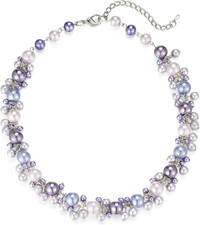 Collana Donna Perline Di Perle Collana Girocollo Grosse Con Ciondolo Perle Bigio