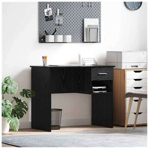 Scrittoio rovere nero - nero, 90x49x75