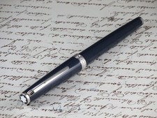 MONTBLANC PIX BLU NAVY  LINE PLATINUM ROLLERBALL PEN