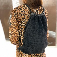 Zaino pelliccia nero capelli