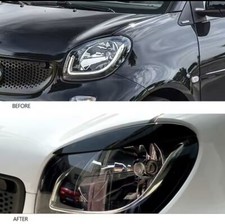 2 CARENE CIGLIA PALPEBRE FARI ANTERIORI PER SMART 453 FORTWO FORFOUR Nere