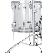 Tamburo Tom da pavimento acrilico trasparente 14x14" Ludwig Vistalite con gambe made in USA nuovo rivenditore