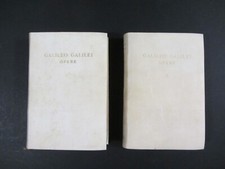 2 volumi GALILEO GALILEI Opere RIZZOLI 1936-38 illustrati RILEGATURA PERGAMENA