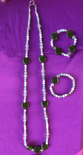 Collana fluorite agata - fluorite, verde