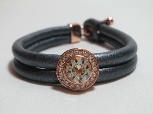 Bracciale pelle grigio - bracciale,