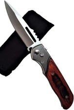 Coltello Pieghevole Richiudibile da Caccia Pesca Trekking e Campeggio con Fodero