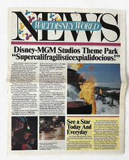 GIORNALE VINTAGE 1989 WALT DISNEY WORLD NEWS È STATO PIEGATO senza edizione dichiarato