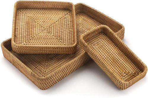 Vassoio portata rattan - da, in