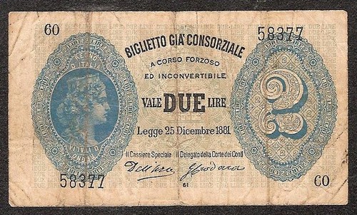 Italy lire 1881 11 f - italy,