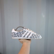 UK 7 - Scarpe da ginnastica Adidas Rekord bianche con logo originali 2003 012586