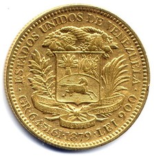 Venezuela : 20 Bolivares 1879