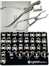 33 Pezzi Kit Avviamento Diga in Gomma Tedesca con Telaio Morsetti Punzonatura Strumenti Dentali